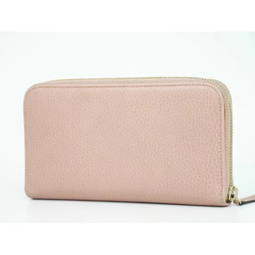 Gucci leather round zipper long wallet pink - Picture 2 of 8
